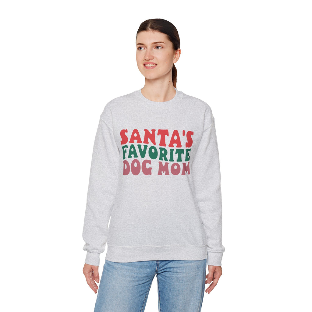 Santa's Favorite Dog Mom Sweatshirt - Cozy Christmas Gift for Dog Moms