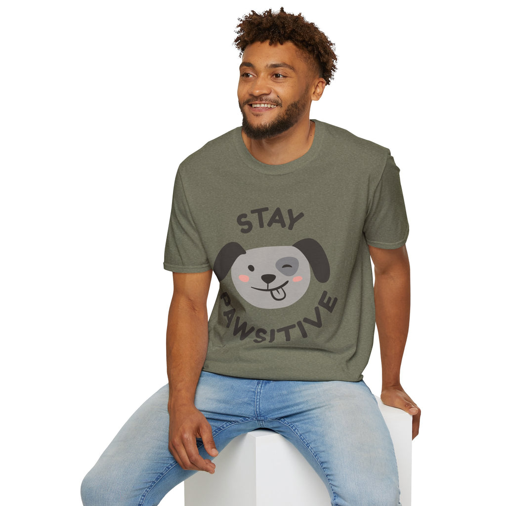 Stay Pawsitive T-Shirt – Cute Dog Lover Graphic Tee for Pet Enthusiasts