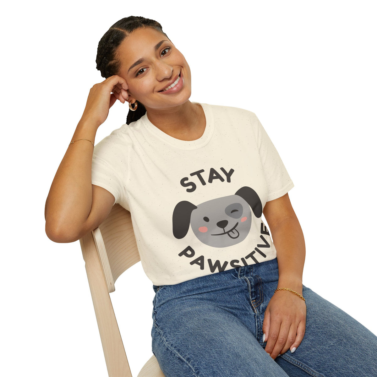 Stay Pawsitive T-Shirt – Cute Dog Lover Graphic Tee for Pet Enthusiasts